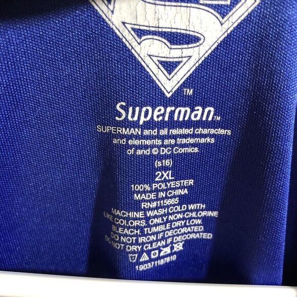 DC Comics Men's Baby Superman Graphic Short Sleeve Tee Shirt Blue 2XL - Picture 4 of 5